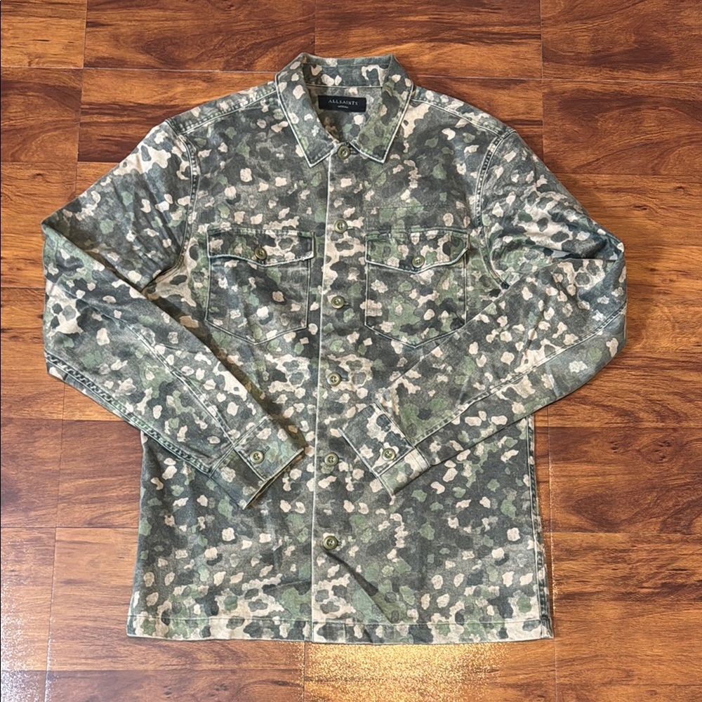All Saints Green Camouflage Men's Shirt